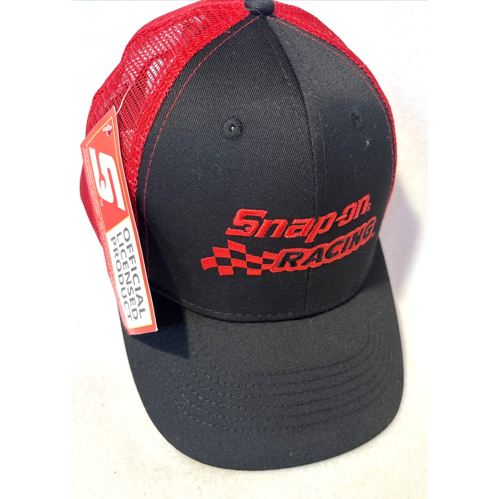 Snap-on Tools Racing Black & Red Snapback Trucker Hat Cap New with Tags